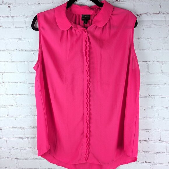 Worthington Woman Tops - Worthington Woman Neon Pink Sleeveless Button-Down Blouse - 0X